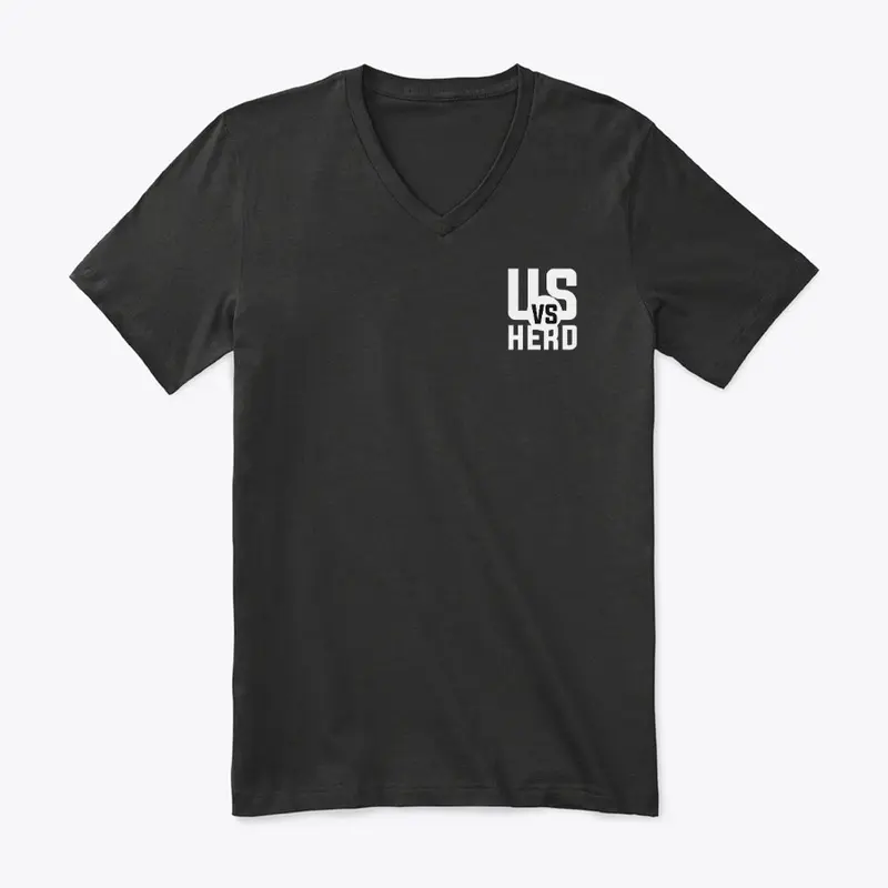 Black V-Neck Logo Tee